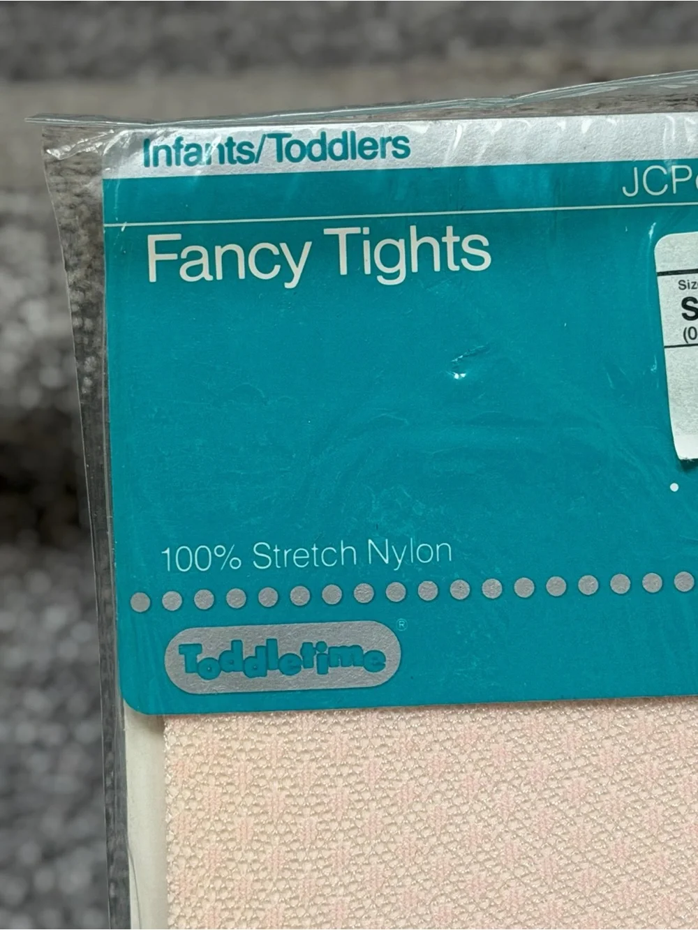 Vintage 1980s JCPenney Toddletime Fancy Tights Pink Infant Toddler NOS USA